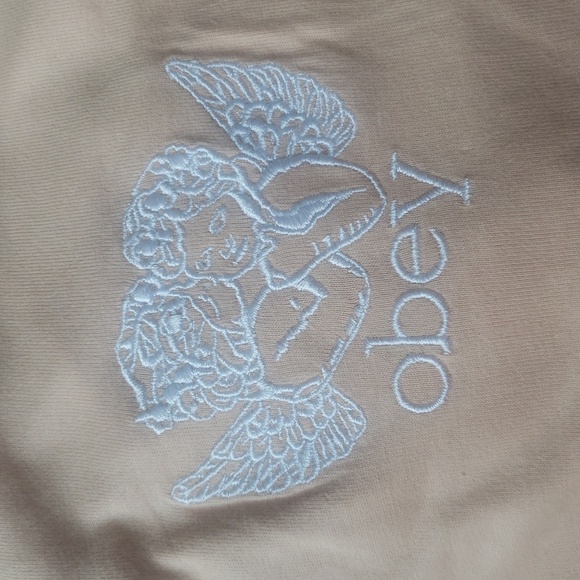 ❤️BUY 2 GET 1 FREE OBEY Angels Ringer Tee Shirt Color:Medium Orange,Size L & XL - Picture 4 of 4